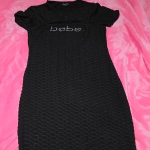 Bebe Black Textured Dress